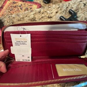Michael Kors Cherry Leather Travel Wallet